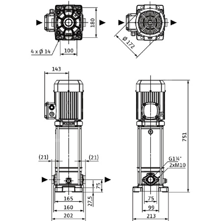 Wilo-Medana CV1-L.610-1/E/E/160 pionowa wysokociśnieniowa pompa wirowa