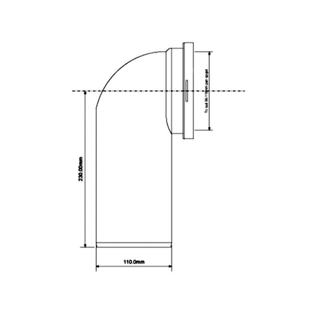 Przyłącze kanalizacyjne, długie L-300mm,wejście 90-110mm,wyjście 110mm, kąt 90