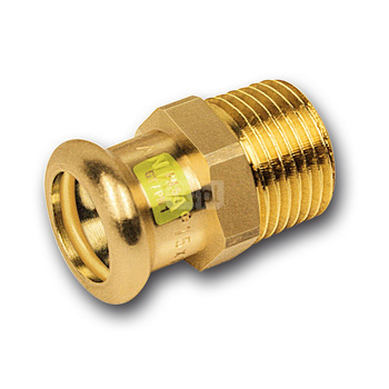 Nypel SANHA Press Gas, miedź, 18 mm x 3/4'' (zw x GZ)