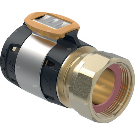 Złączka przejściowa  GEBERIT FlowFit, brąz krzemowy bezołowiowy, 1 1/2'' x 50 mm (nakrętka x łącznik zaprasowywany)