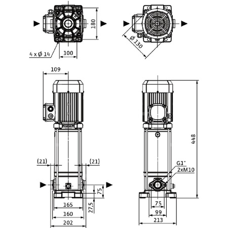 Wilo-Medana CV1-L.203-1/E/A/100 pionowa wysokociśnieniowa pompa wirowa