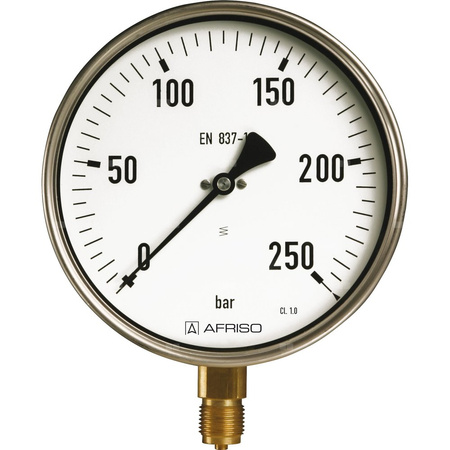 Manometr z rurką Bourdona AFRISO RF przemysłowy D411 0/1000 bar G1/2B ekscentryczne fi 100 mm, kl. 1,0%