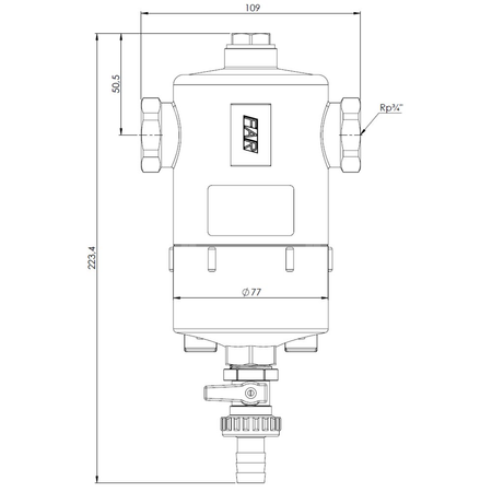 Separator AFRISO FAR 211, do C.O., do klimatyzacji, 10 bar / 110'C, 3/4'' (GW)Instalacje i źródła ciepła