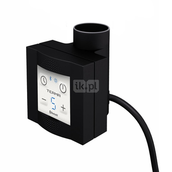 Grzałka TERMA KTX 4 Blue, 600 W \ Tuba, RAL 9005 mat, kabel prosty z wtyczką [czarny, 1,5m, logo Ter