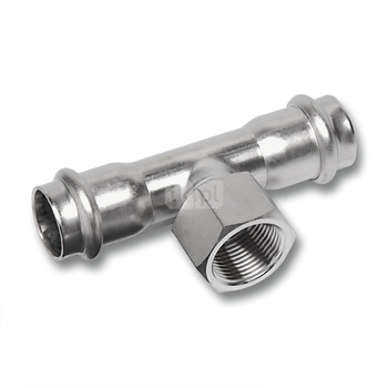 Trójnik SANHA NiroSan Press stal nierdzewna 35 mm x 1 1/4'' x 35 mm (zw x GW x zw)