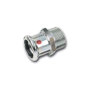 Nypel SANHA Therm, stal (Cynk/nikiel), 18 mm x 3/4'' (zw x GZ)