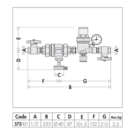 Automatyczny zestaw napełniania instalacji 1/2"