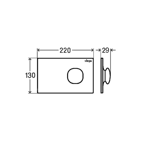 Przycisk uruchamiający do WC Prevista Visign for More 202 elektroniczna/-y z oświetleniem LED nr wzoru 8622.1 płytka maskująca: metal biały błyszczący klawisz: metal biały błyszczący