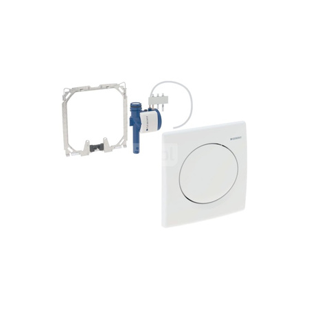 Przycisk uruchamiający Geberit Samba, do zaworu spłukującego do pisuarów z pneumatycznym uruchamianiem spłukiwania: Biały-alpin, Materiał=Tworzywo sztuczne