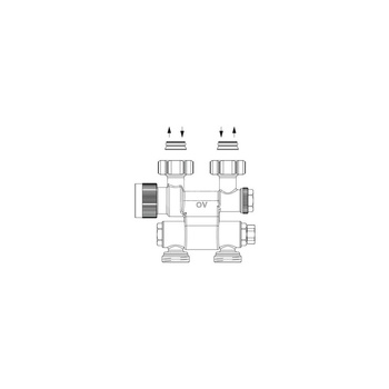 Multiblock TF, podwójne przyłącze do instalacji 1- lub 2-rurowej, z nastawą wstępną, GZ 3/4