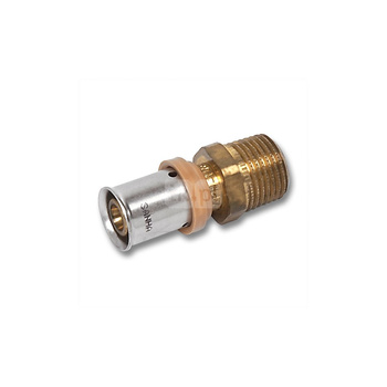 Nypel SANHA 3fit Press pb-free dwuczęściowy, mosiądz, 20 mm x 1/2'' (zz x zw)
