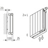 Grzejnik płytowy typ 22 KERMI V-HVV wym. 1200 x 490 mm, kolor biały, moc 1376 W