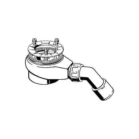 Tempoplex-odpływ jednostka funkcyjna nr wzoru 6961.1 DN: 40/50 H: 80 do płytkich brodzików z otworem odpływowym fi 90