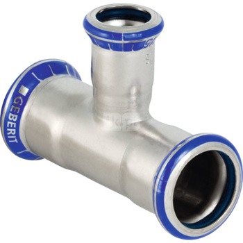 Trójnik GEBERIT Mapress Edelstahl FKM redukcja 90' stal nierdzewna 22 mm x 15 mm x 22 mm MZ