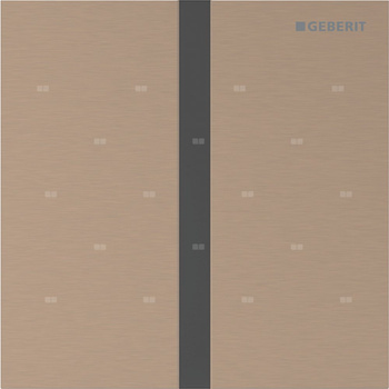 Elektroniczny zawór spłukujący Geberit do pisuaru, zasilanie bateryjne, Typ 40, stal czerwone złoto, prostokątny