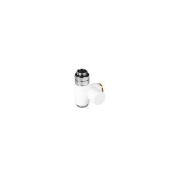Zawór odcinający zintegrowany z trójnikiem CYLINDER, Lewy, GZ 1/2"-GW 1/2"-GZ 24-19, Biały, (V1102_01ESX)