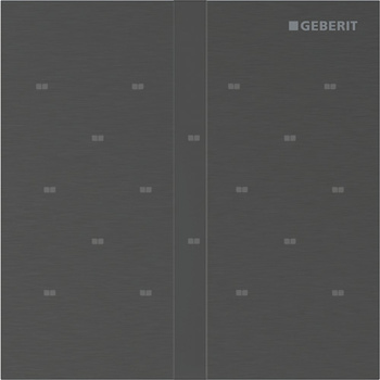 Elektroniczny zawór spłukujący Geberit do pisuaru, zasilanie bateryjne, Typ 40, stal nierdzewna czarny chrom, prostokątny