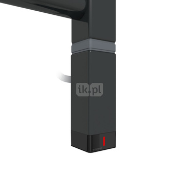 Grzałka TERMA One K30x30, 400W \ Tuba, RAL 9005 połysk, kabel prosty z wtyczką [czarny, 1,5m, logo T