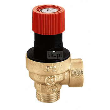 Zawór bezpieczeństwa. Przyłącza z gwintem zewnętrznym i wewnętrznym 1/2" 2 bar