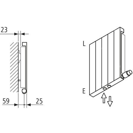 Grzejnik płytowy typ 11 KERMI V-HVV wym. 600 x 1330 mm, kolor biały, moc 1286 W