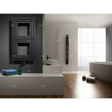 Grzejnik drabinkowy ENIX LIBRA, wym. 600 x 1110 mm, kolor graphite, moc 560W