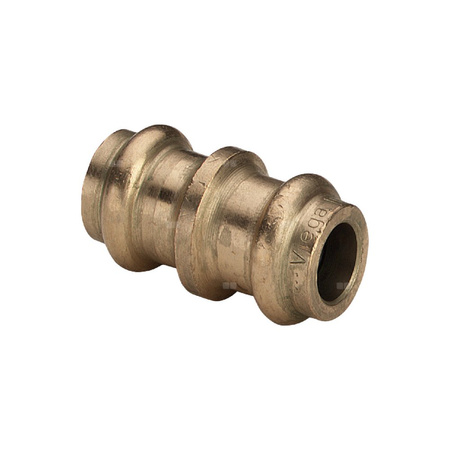 Mufa Sanpress VIEGA 97779 jednoczęściowy, brąz / brąz, 10 mm (mz x mz), 40 mm, (głębokość: 5 mm) z uszczelką