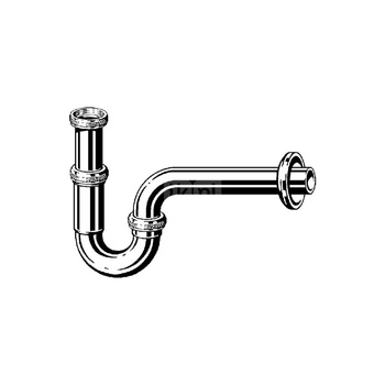 Syfon rurowy mosiądz chrom., nr wzoru 5611.916 G: 1¼ DN: 32