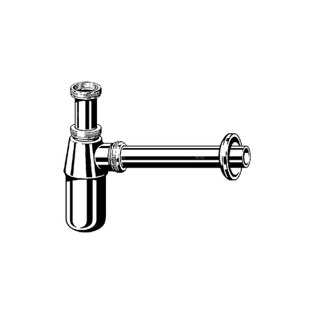 Syfon butelkowy mosiądz chrom., nr wzoru 5763 G: 1¼ DN: 40