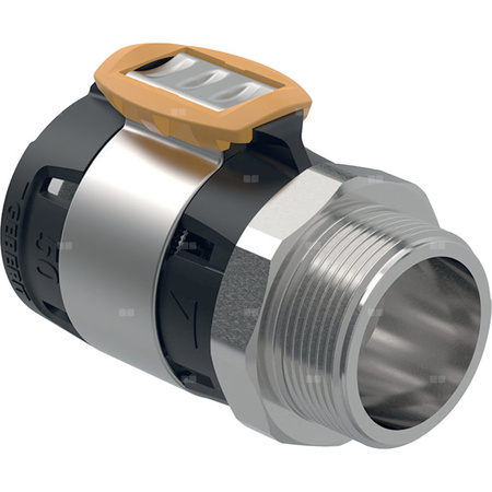 Złączka przejściowa GEBERIT FlowFit, stal crnimo 1.4401, 2 1/2'' x 75 mm (GZ x łącznik zaprasowywany)