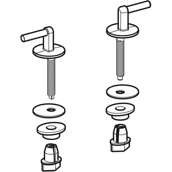 Zestaw zawiasów Geberit z drążkiem, do pierścienia deski sedesowej, mocowanie od góry (2 szt.)