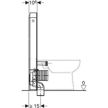 Moduł sanitarny do WC stojącego GEBERIT Monolith, 1010 mm x 480 mm x 106 mm, front: imitacja betonu, bok: czarny
