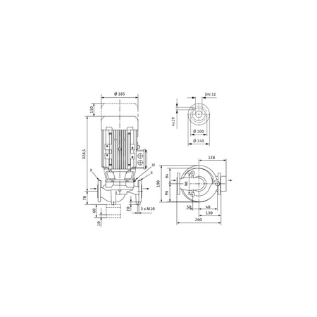 Pompa obiegowa WILO VeroLine-IPL 32/135-1,1/2-IE3 typu in-line z silnikiem znormalizowanym 50 Hz, moc silnika 1.1kW 2.41 A 2900 obr/min, wlot Kołnierz DN 32