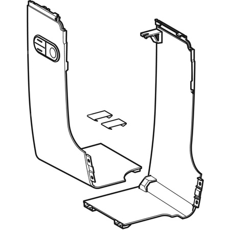 Zestaw wypełnienia przycisku uniwersalnego z boku, do Geberit AquaClean Mera: biały-alpin