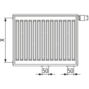 Grzejnik płytowy typ 33 KERMI X2 Profil-Vplus, lewy, z osłonami wym. 400 x 1600 mm, kolor biały, moc 2613 W