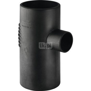 Trójnik GEBERIT Silent-db20 88.5' PE 110 mm x 75 mm x 110 mm (króciec z tworzywa sztucznego do spawania/zgrzewania x króciec z tworzywa sztucznego do spawania/zgrzewania x króciec z tworzywa sztucznego do spawania/zgrzewania), kolor czarny