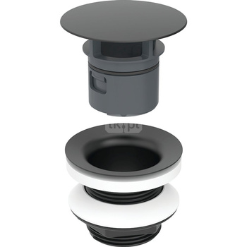 Zawór zestawu odpływowego Geberit ze swobodnym przepływem i pokrywą odpływu: Czarny mat, L=5cm