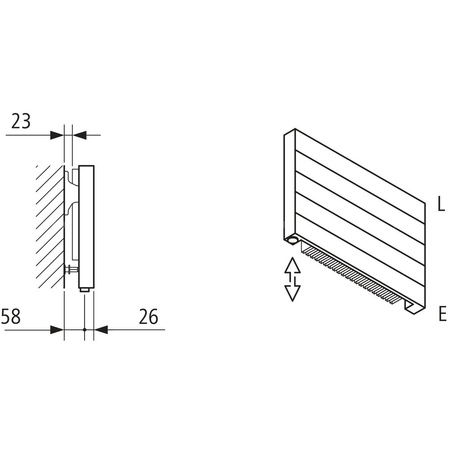 Grzejnik płytowy typ 11 KERMI HHN, z osłonami wym. 630 x 5600 mm, kolor biały, moc 4648 W