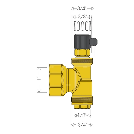 Zakończenie rozdzielacza 1"GW. Z ręcznym odpowietrznikiem.