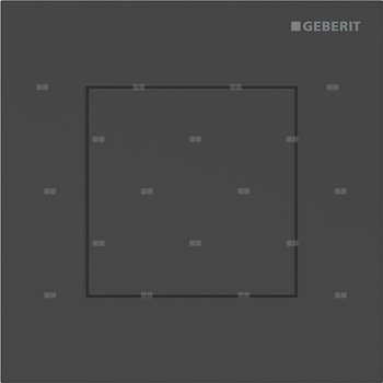Przycisk uruchamiający Geberit typ 40 do systemu spłukiwania pisuarów z pneumatycznym uruchamianiem spłukiwania, kwadratowy: Czarny mat / Z powłoką easy-to-clean