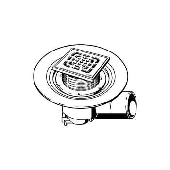 Wpust VIEGA 49551 z 1 przyłączem DN 70, odpływ pionowy, kratka 150x150mm stal