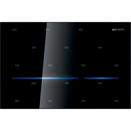 Elektroniczny zestaw uruchamiający WC Geberit, Sigma80, 8cm(2016), szkło czarne, prostokątny