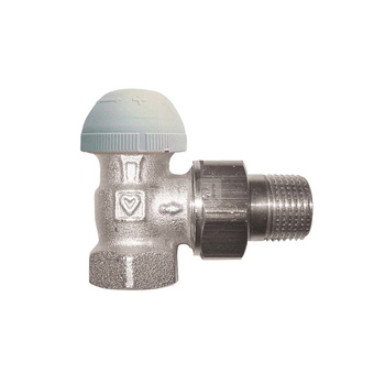 Zawór grzejnikowy termostatyczny HERZ TS-98-VH kątowy z nastawą wstępną, połączenie 1/2'' (niklowanie)