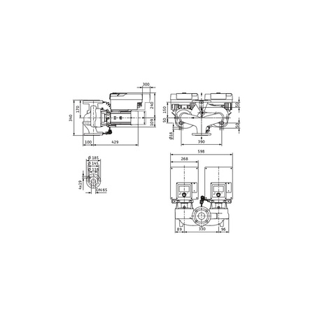 Pompa obiegowa WILO Stratos GIGA 2.0-D 65/1-37/4,0-R1 typu in-line z silnikiem znormalizowanym 50/60 Hz, moc silnika 3.9kW 6.7 A 4620 obr/min, wlot Kołnierz DN 65