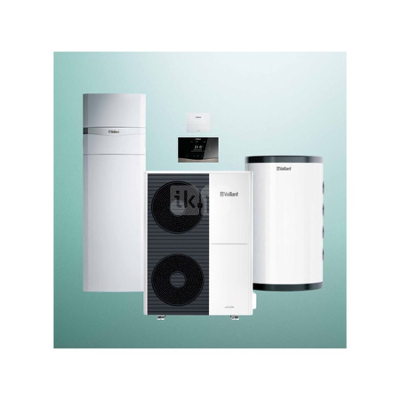 Pakiet Systemowy OZE - Pompa ciepła powietrze-woda split VAILLANT VWL 125/5AS aroTHERM 11.9 kW 400 V + Centrala grzewcza uniTOWER VWL 128/5IS + Zasobnik buforowy VPS R 100/1M + Regulator sensoCOMFORT VRC 720