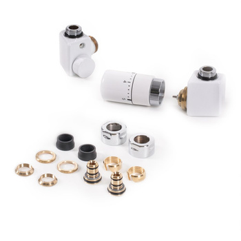 Zestaw term. 3-osiowy DEXTER, Prawy, GZ 1/2"-fi16x2, fi15, Biały [KV1341_1332EDX_A40900E_2xA58502B_2xA33309A]