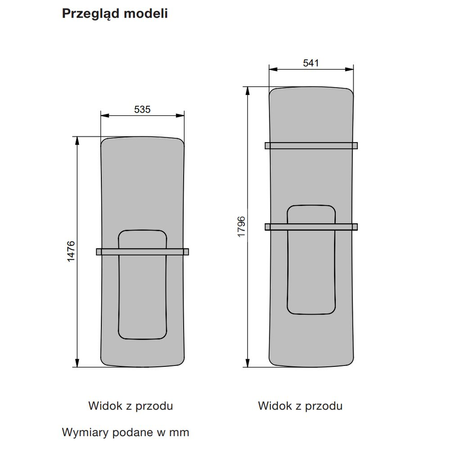 Grzejnik płytowy ZEHNDER Folio Hybrid, wym. 1796/540mm, kolor biały RAL9016, moc 648W