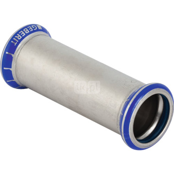 Mufa GEBERIT Mapress Edelstahl FKM przesuwna, stal nierdzewna, 15 mm, DN 12 x 15 mm x DN 12 (mufa zaprasowywana x mufa zaprasowywana), (głębokość: 15 mm) z uszczelką