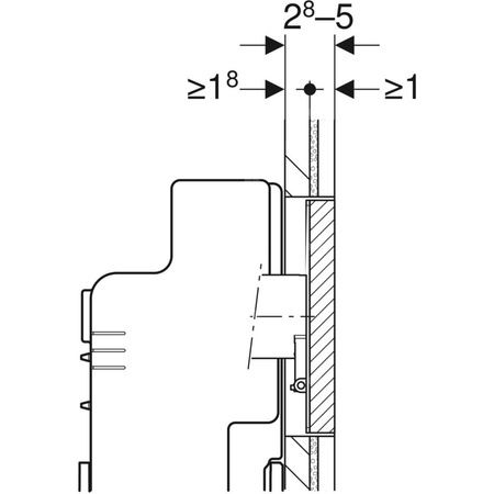 Zaślepka otworu rewizyjnego Geberit Sigma, zlicowana z powierzchnią ściany, z ramką