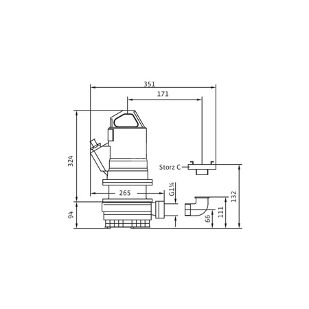 Pompa zanurzeniowa do ścieków WILO EMU KS 5 SVA+V żeliwo 3x 400V, moc 1.06W 50 Hz