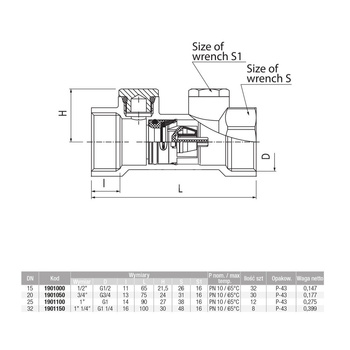 Zawór antyskażeniowy śrutowany PURE typ EA 1/2